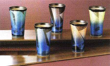 九谷焼のフリーカップ・ペア・5客：プレゼント、記念品にお奨め