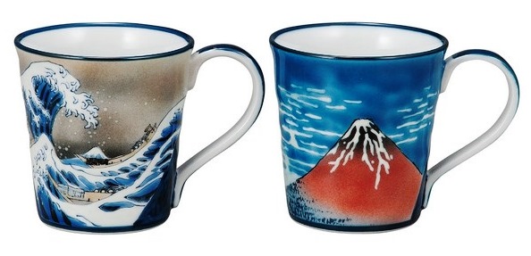 九谷焼のマグカップ・ペア・浮世絵：プレゼント、記念品にお奨め